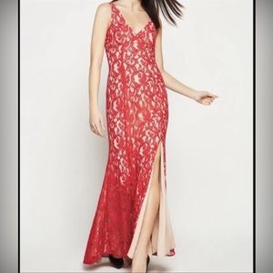 Bcbgeneration Red Lace Godets Dress NWT 4